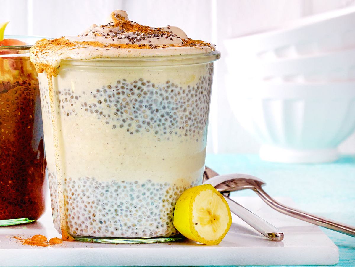 Chia-Pudding mit Bananen-Zimt-Eis